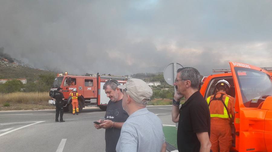 José María Ángel, director general de Emergencias de la Generalitat Valenciana, presente en el dispositivo del incendio en Llutxent.