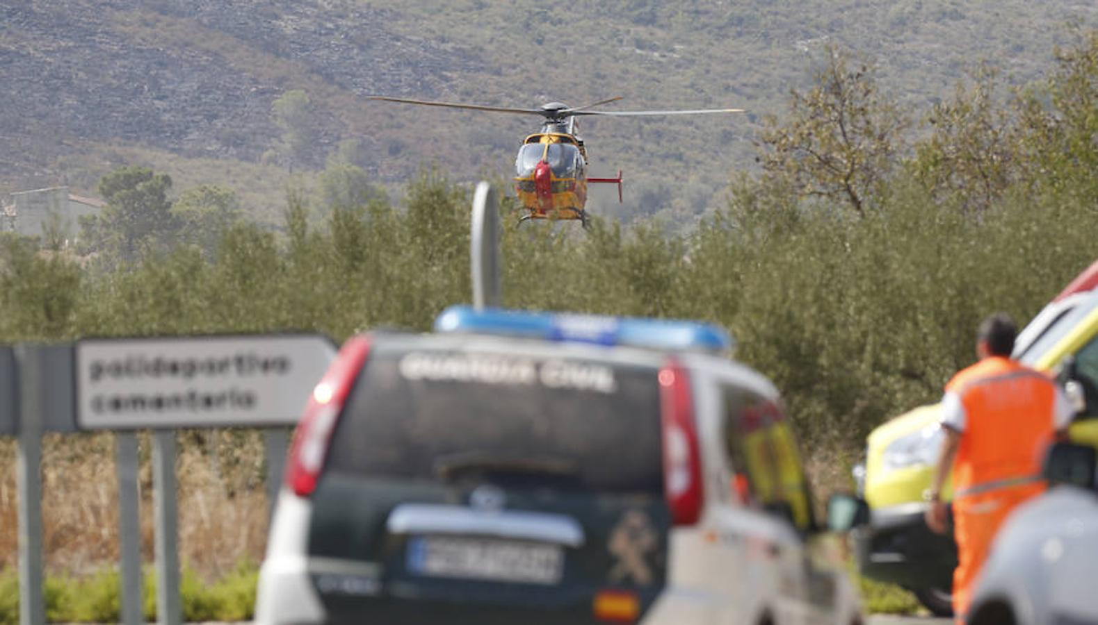 Más de 600 efectivos terrestres para tratar de sofocar el incendio forestal de Llutxent