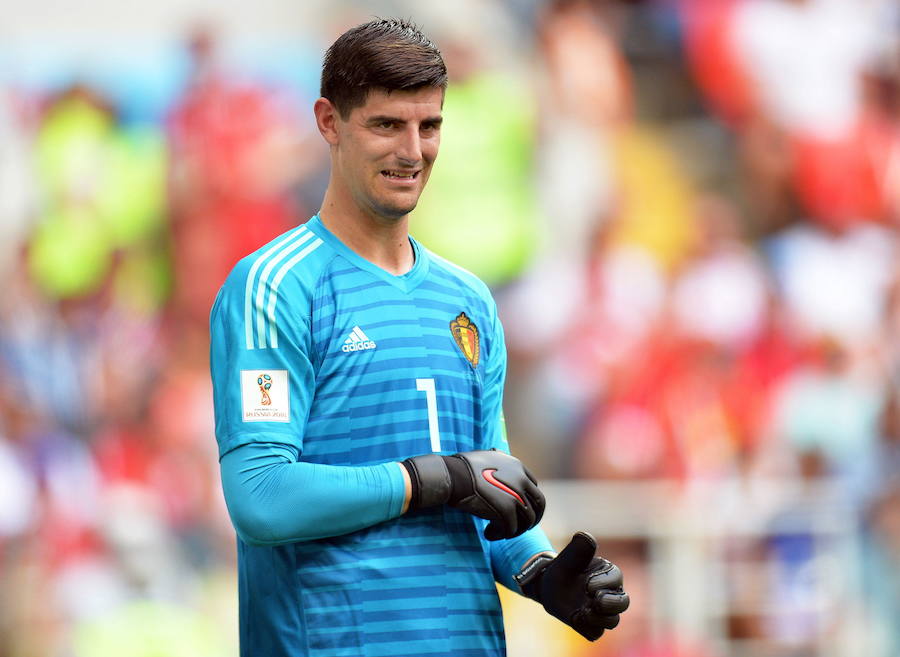 Courtois, durante un partido con Bélgica.