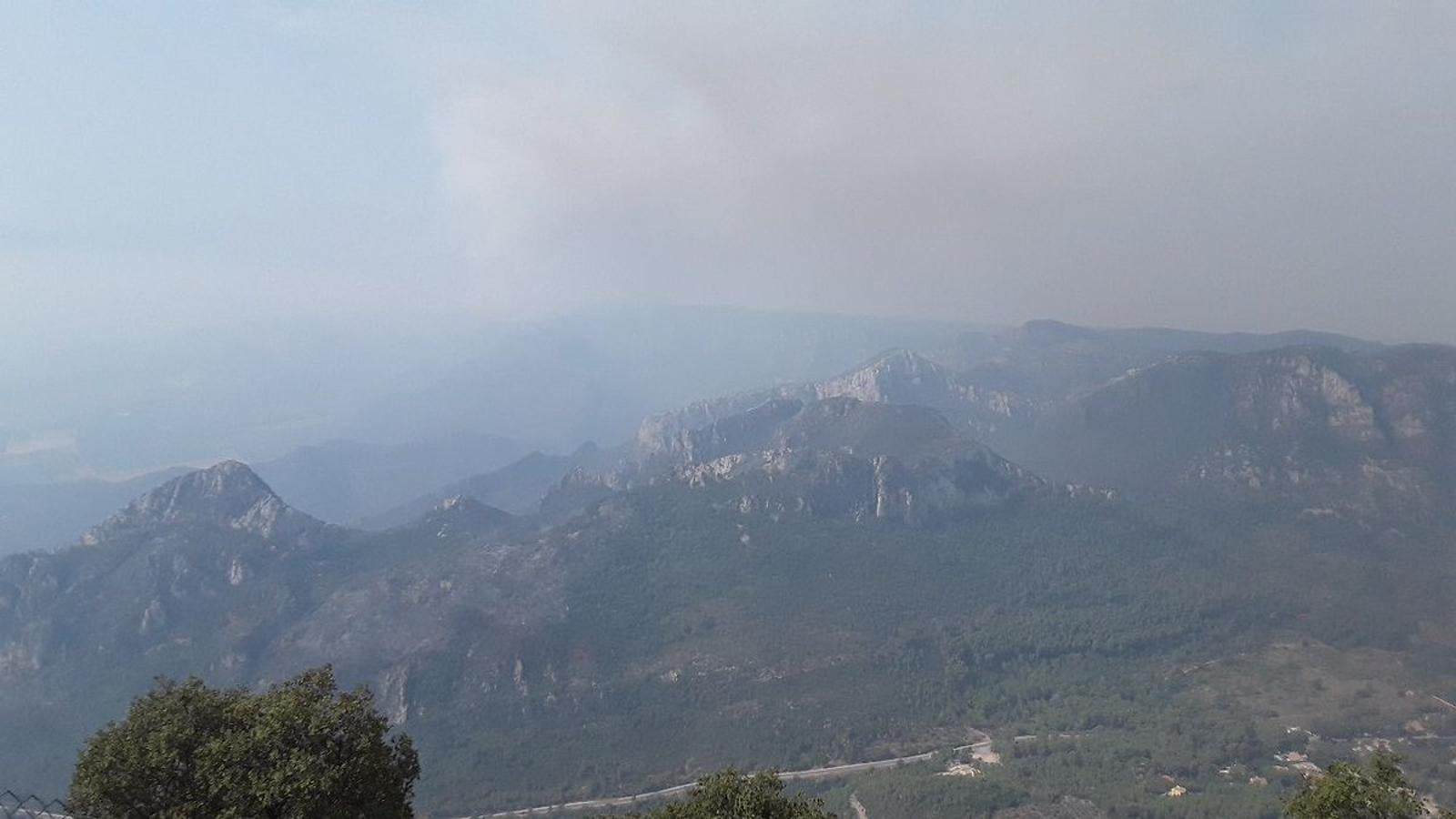 Vista de la zona de Llutxent desde el Observatorio Forestal.