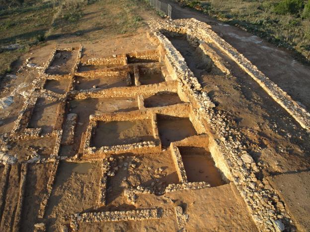 Vista general del yacimiento arqueológico íbero de Tos Pelat en Moncada. 