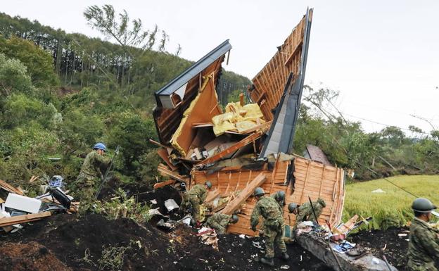 Una vivienda colapsada tras el terremoto.