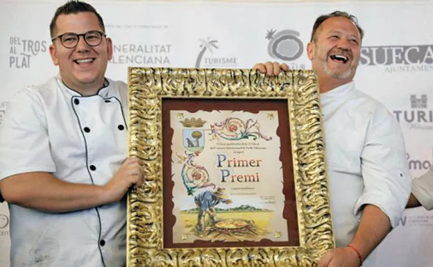 Jordi y Raúl Magraner, del restaurante Bon Aire, ganadores del Concurso de Paella de Sueca.