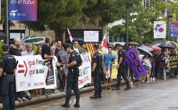 Protesta de esta mañana. 