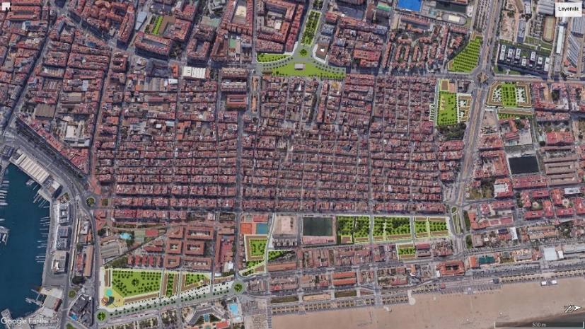 Se han proyectado 6 aparcamientos públicos con una capacidad total para 1.249 plazas, 5 en edificación en altura (con una capacidad de 1.011 plazas) y 1 subterráneo (en C./ Pavía, con una capacidad para 238 plazas)