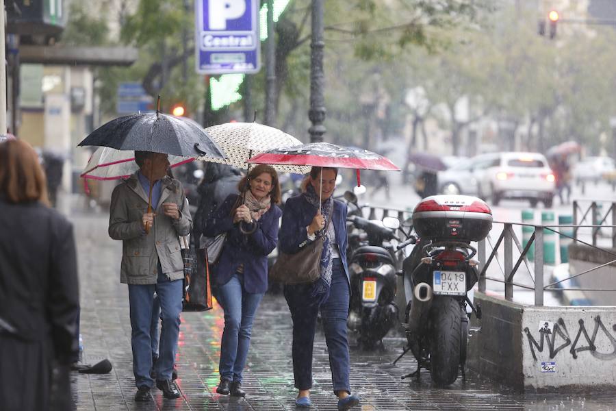 La ciudad de Valencia durante el temporal de gota fría.