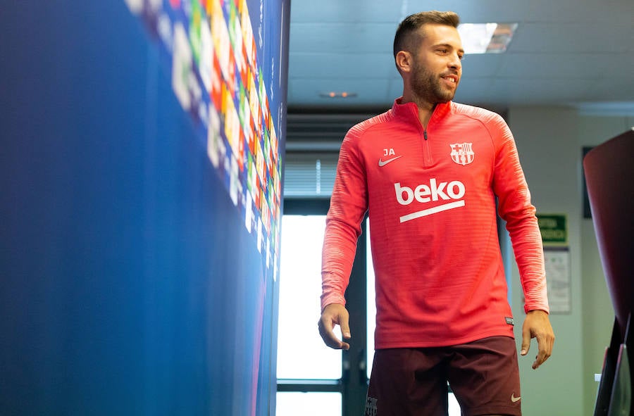 Jordi Alba, en rueda de prensa. 