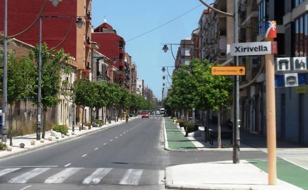 Una calle de Xirivella, Valencia.