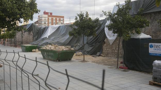 Obras en Los Silos, ayer. 