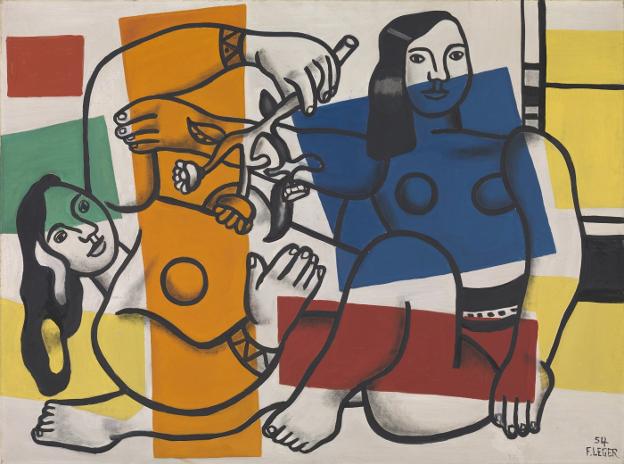 Fernand Léger.'Two Women Holding Flowers'. 