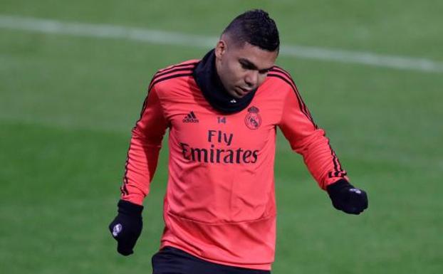 Casemiro, entrenando. 