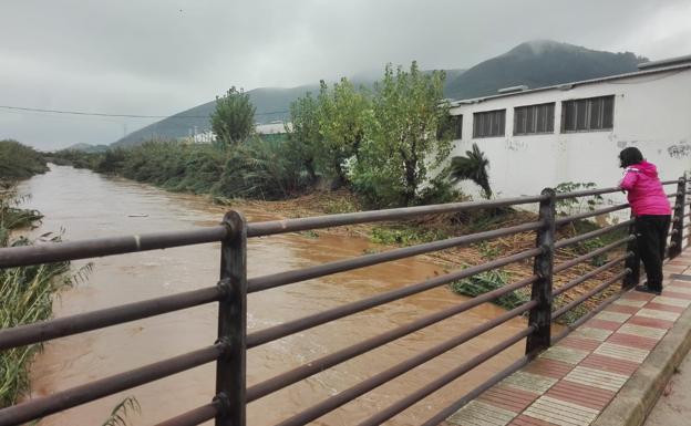 Una vecina observa el río Vaca el pasado viernes a su paso por Tavernes.