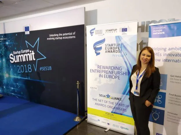 Pilar Cortés, ganadora del V Premio Ateneo Startup Europe Accelerator con MundoArti. 