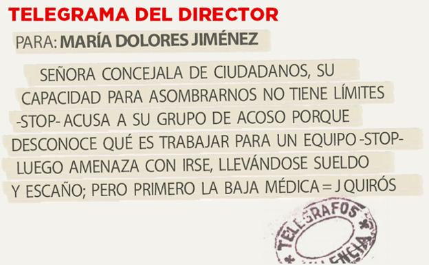 Telegrama para María Dolores Jiménez