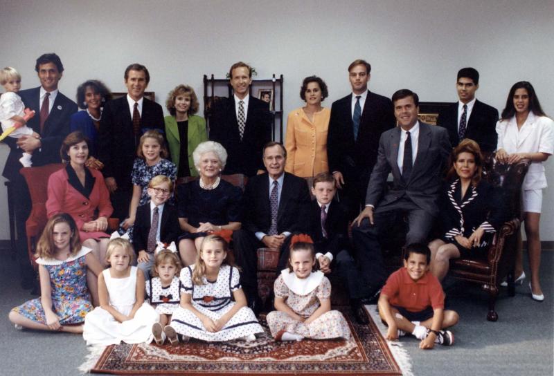 La familia Bush al completo en 1992.