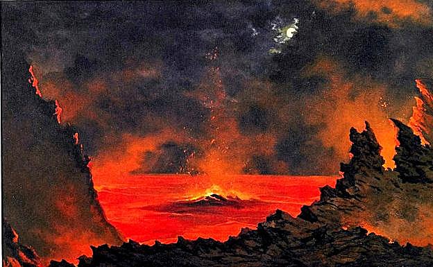 'Volcán de noche', de Jules Tavernier (1844-1889). 