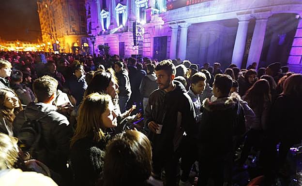 Celebración de la Nochevieja en la plaza del Ayuntamiento el año pasado