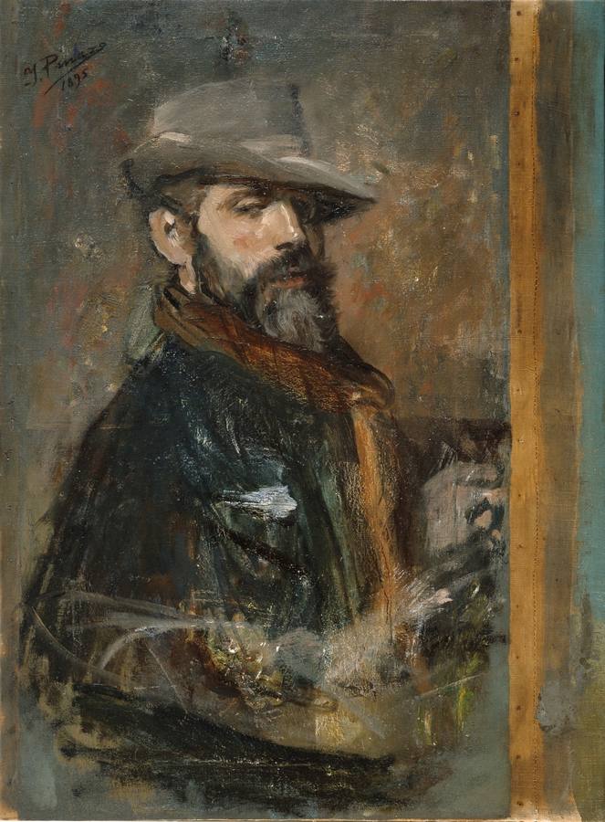 Autorretrato. Pinazo (1849-1916). 1895. Tela con unas dimensiones de 83 X 61 centímetros que, según la pinacoteca, revela la influencia de los maestros del siglo de oro