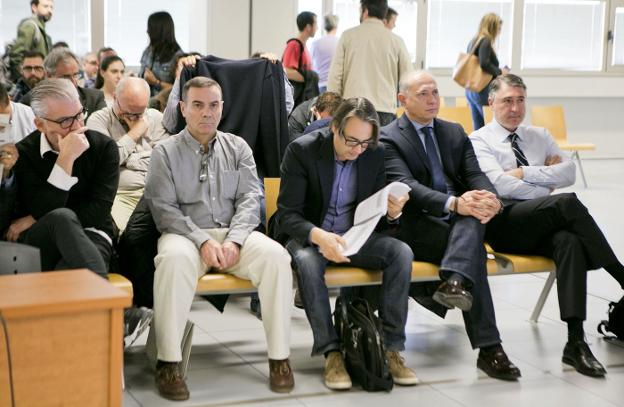 Los cabecillas de Emarsa, durante el juicio del pasado noviembre. 