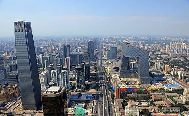 Vista a´erea de Pekín,