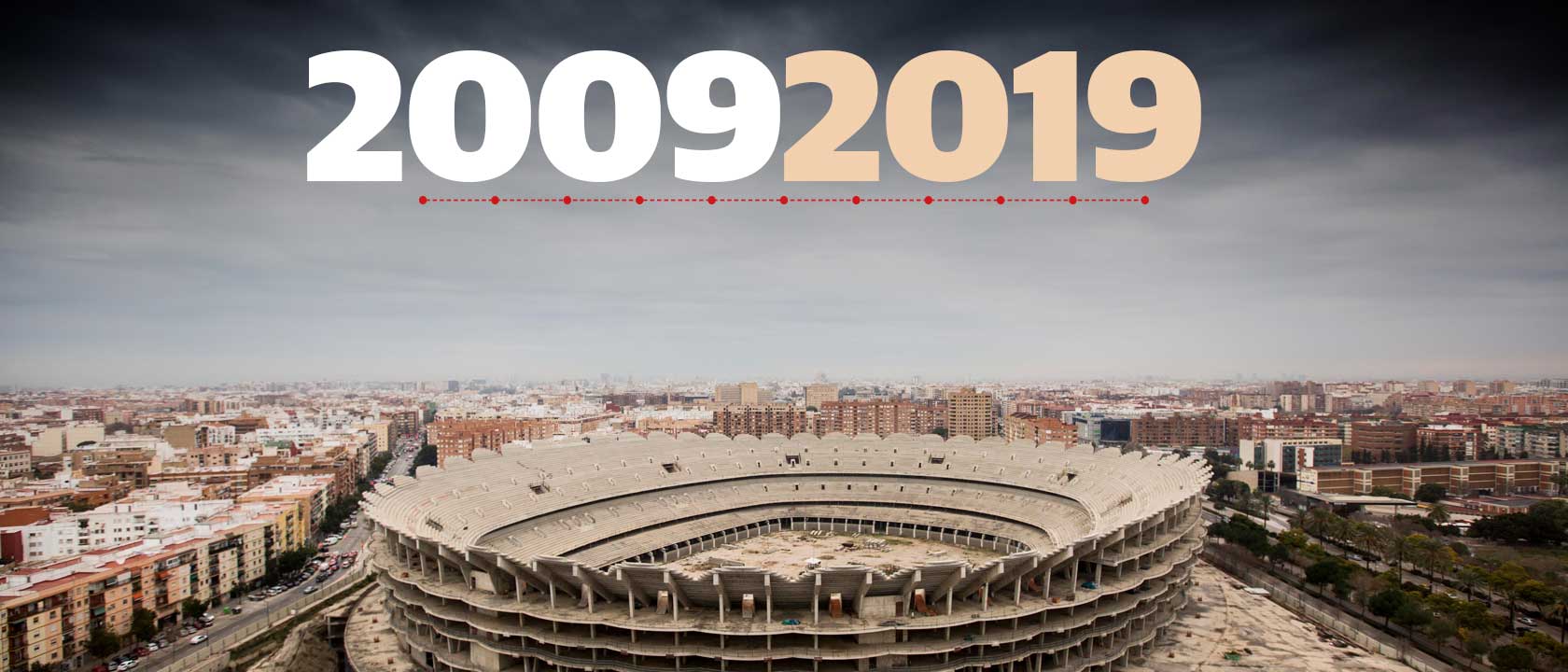 El nuevo Mestalla diez años paralizado