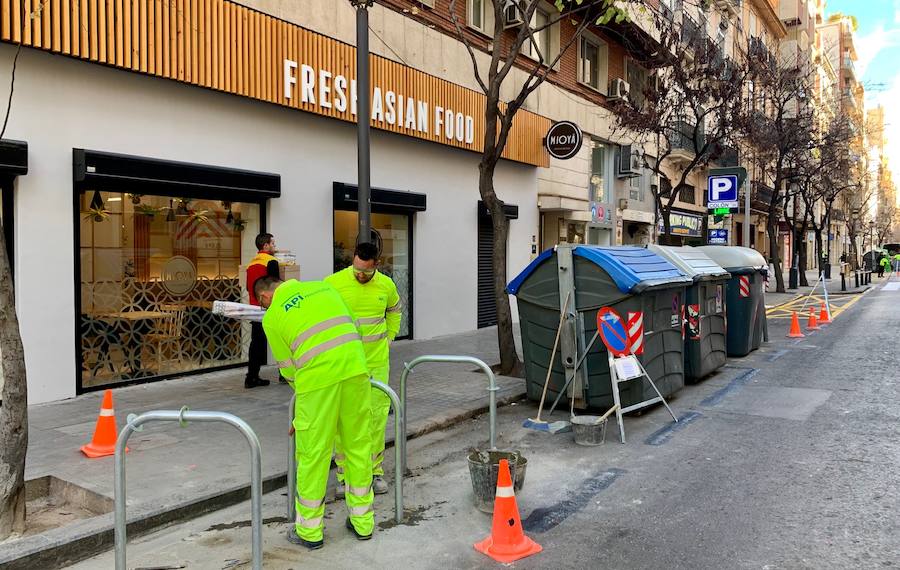 Fotos: Obras en la calle Cirilo Amorós de Valencia