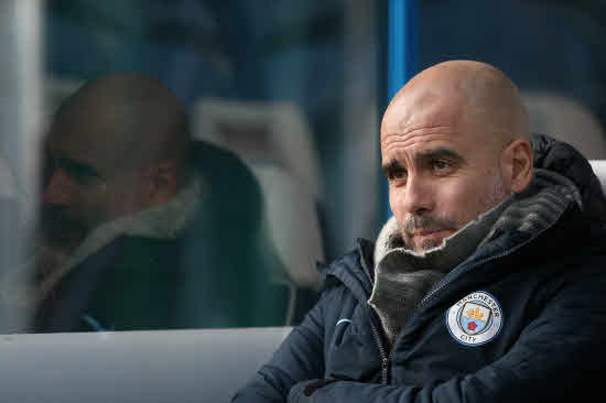 El entrenador del Manchester City, Pep Guardiola, en un partido. 