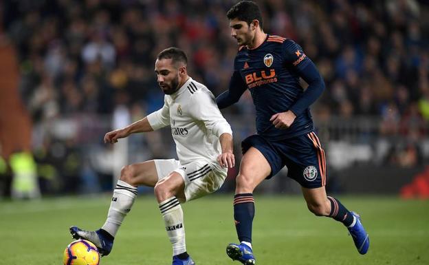 Guedes en el partido ante el Real Madrid, días antes de lesionarse. 