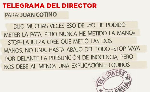 Telegrama para Juan Cotino