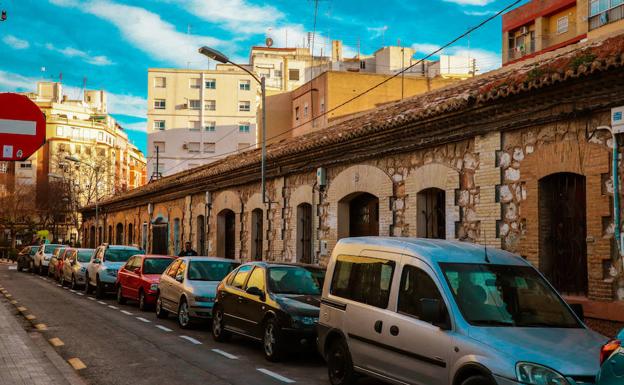Una de las hileras de casas sociales construidas en 1902.
