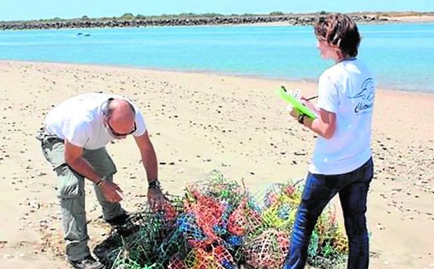 Voluntarios, en una de las actuaciones en una playa.