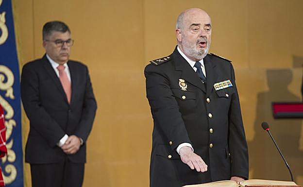 El jefe superior de Policía, Jorge Zurita, en su toma de posesión.