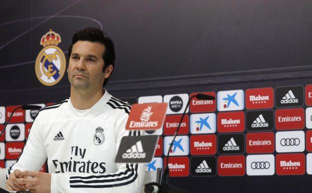 Santiago Solari, en rueda de prensa. 