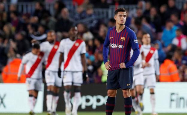 Philippe Coutinho, durante el partido ante el Rayo.