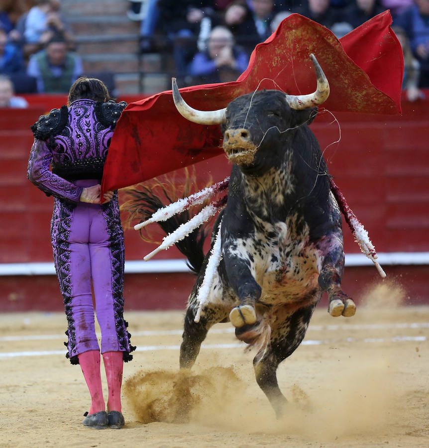 El torero peruano ha abierto la puerta grande de la plaza de toros de Valencia y ha salido a hombros tras una actuación memorable