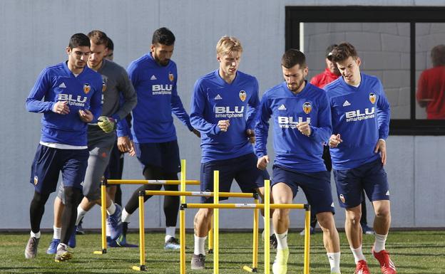 Entrenamiento del Valencia CF.