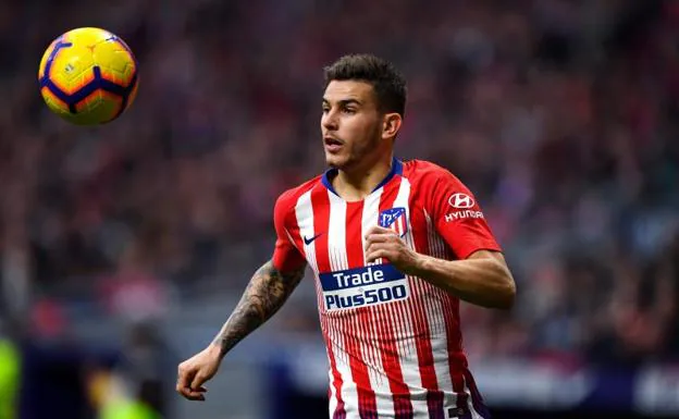 Lucas Hernández, con la camiseta del Atlético de Madrid. 