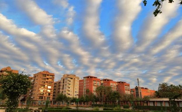 Altocumulus stratiformis, en Valencia.