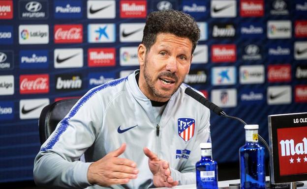 Diego Simeone, en rueda de prensa. 