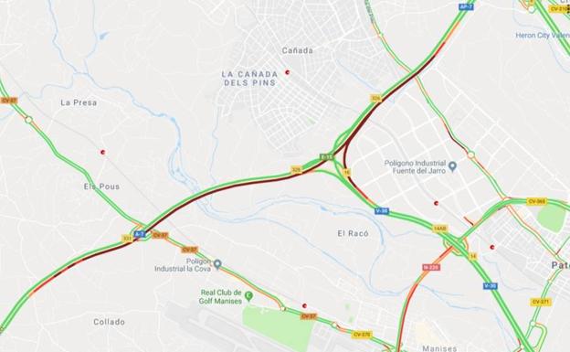 Tráfico en Valencia | Un vehículo averiado provoca más de seis kilómetros de atasco en la A-7