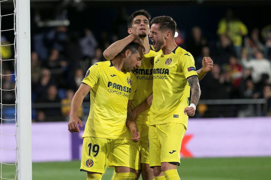 Las mejores fotos del partido de ida de cuartos de final de Europa League entre dos de los clubes de la Comunitat en el Estadio de la Cerámica