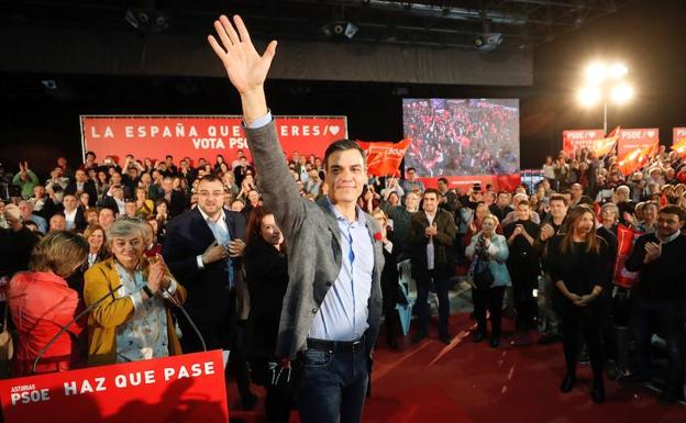 Pedro Sánchez, durante un acto celebrado en Gijón.