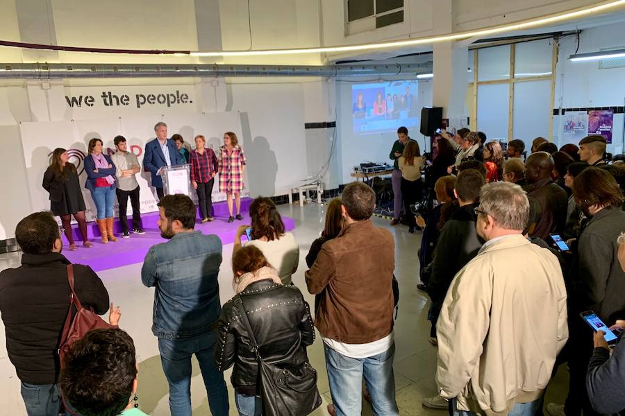 Fotos: Así espera Unidas Podemos los resultados de las elecciones del 28-A