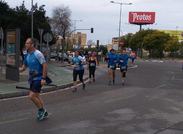 Juan Marcos y Rubén en Sevilla, su primer maratón. 