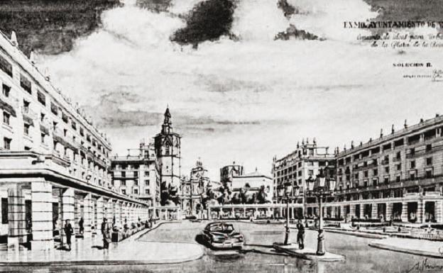 Proyecto de reforma de la plaza de la Reina de Julio Bellot, Enrique Pecourt y Luis Costa.