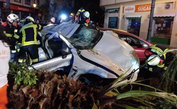 Estado del BMW tras el accidente. 