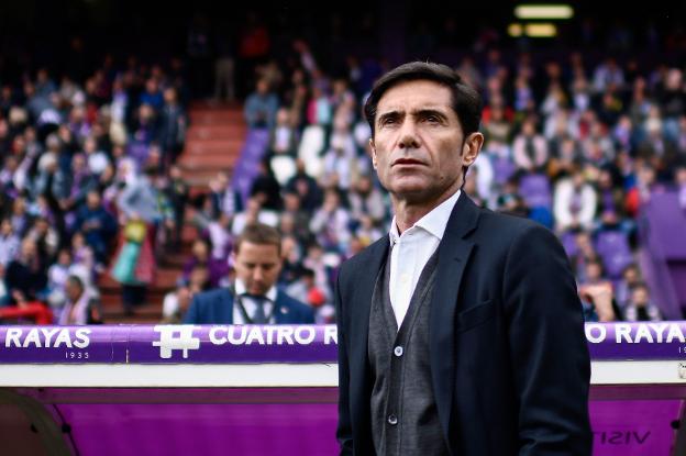 Marcelino, ayer en el José Zorrilla. 