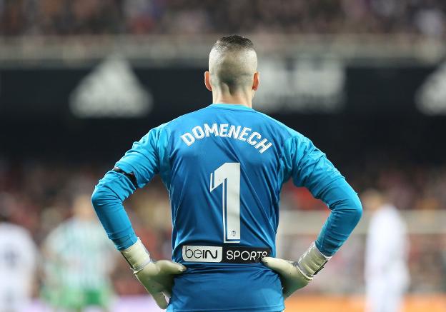 Jaume Doménech, durante el partido de Copa del Rey contra el Betis. 