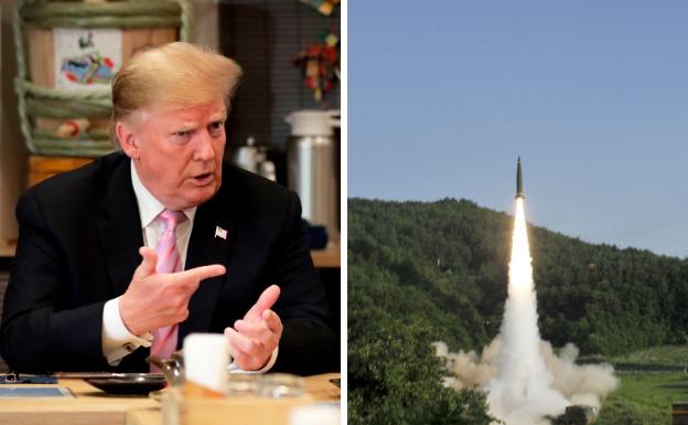 Donald Trump y lanzamiento en pruebas de un misil por Corea del Norte.