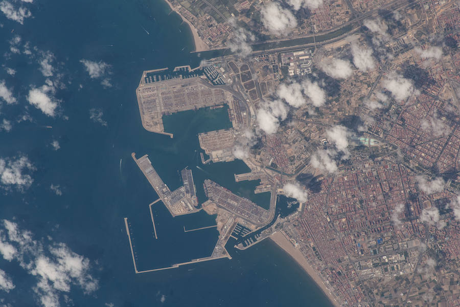 Valencia vista de día desde la Estación Espacial Internacional.